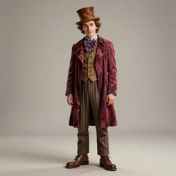 highly detailed full - body portrait of homeless willy wonka, fantasy art by greg rutkowski, loish, rhads, makoto shinkai and lois van baarle, ilya kuvshinov, rossdraws global illumination, radiant light, detailed and intricate environment
