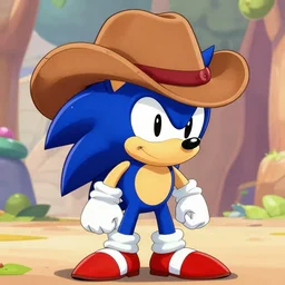 sonic in a cowboy hat