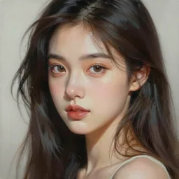 painting by loish!!, portrait of a beautiful girl, finely detailed features, intricate brush strokes, beautiful lighting, trending on pixiv fanbox, art by ross tran, wlop.