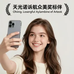 a smiling girl taking a selfie, hyper realistic photography, highly detailed, sharp focus, good vibes, realistic, highly detailed attribute, award winning