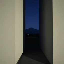 narrow night landscape distant mountains bauhaus abstract by moholy nagy, laszlo