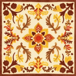 [ mexican folk art ] pattern monochromatic! [ browns yellows and reds ]