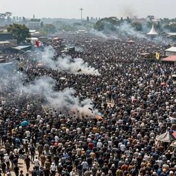 massive war hundreds of people