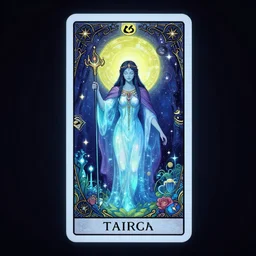 the most beautiful and mystical tarot card, bioluminecent, artstation, 8k
