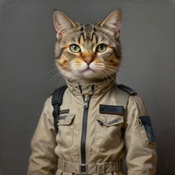 epic professional digital art of male anthropomorphic cat wearing air force jumpsuit, painting, by leesha hannigan, iris van herpen, artstation, cgsociety, wlop, epic, much wow, much detail, gorgeous, detailed, cinematic, masterpiece