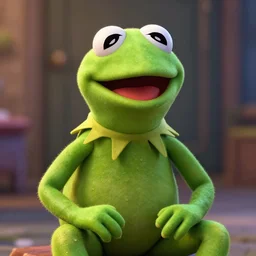 kermit the frog in fallout 4, hq screen shot, octane render, cinematic lighting, sharp detail, 5 k
