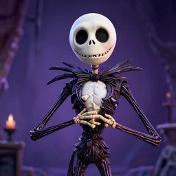 jack skeletor in tim burton ’ s nightmare before christmas, stop motion animation