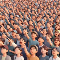 enoumous crowd of millions of people, everyone is laughing and pointing at an donald trump on a podium with no pants. style of caricature drawing.