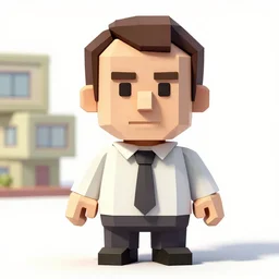 Very bad and ugly 3D render Emmanuel Macron, low-poly, ps2 videogame, Grand Theft Auto: San Andreas 3D model