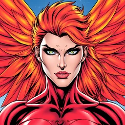 michael golden and j. scott campbell comic cover art, full body jean grey phoenix, perfectly symmetrical facial features, tight fit, rim lighting, vivid colors, joe kubert