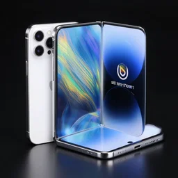 product still of the new iphone 2 0 with a!!!!! folding transparent holographic display!!!!! in 2 0 2 9, 4 k, 8 5 mm f 1. 8