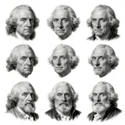 faces reference sheet of various old - man by ashley wood and j. m. w. turner, speed painting, matte painting, monochrome