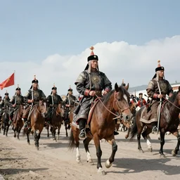 Alternate history, Mongol Empire, Ulaanbaatar 1987, Mongol Empire military parade, photograph, 1980s
