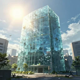 abandoned by rafael aranda, anime cgsociety bioshock made of glass morning sun tokyo, archdaily, wallpaper, highly detailed, trending on artstation.