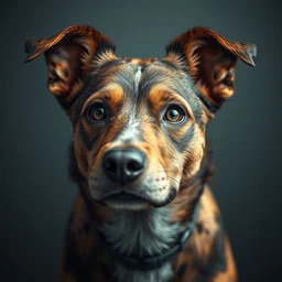 awesome cute mongrel dog portrait intricate artwork by tooth wu and wlop and beeple, greg rutkowski, beautiful, very coherent symmetrical artwork, caramel, cinematic, hyper realism, high detail, mutt, octane render, unreal engine, 8 k, vibrant colors, smooth gradients, high contrast, depth of field, aperture f 1. 2