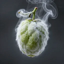 a hop fruit made of white smoke by rob gonsalves. masterpiece. hq. centered. in - frame