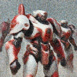 a portrait of epic mechanical futuristic war army with red and white accent highly detailed, digital painting, concept art, smooth, sharp focus, illustration, art by greg rutkowski