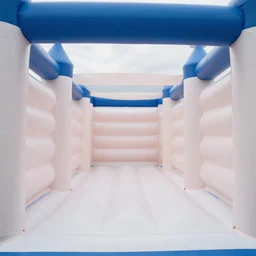 photo of endless corridors made of bouncy castle