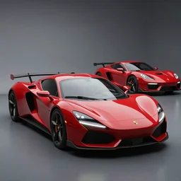 futuritic red lotus supercar, designed by syd mead porsche and pininfarina