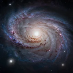 a spiral galaxy, tilt shift focus, realistic