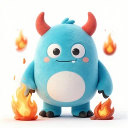 cute fumo plush of the arson - loving fiendish trickster who often sets empty houses on fire, monster
