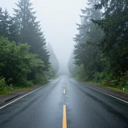 empty washington streets covered by vegetation, fog, wet roads, cold, hyperdetailed, artstation, cgsociety, 8 k