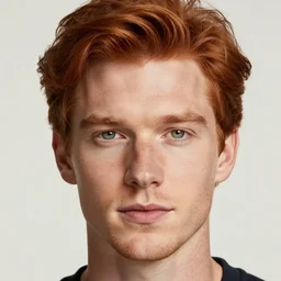 professional digital art of a man with natural light red hair and green eyes, popular, attractive, high quality, highly detailed, hd, 4 k, 8 k,