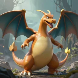 charizard dragon reaistic very detail trending on artstation. Atmospheric beautiful by Eddie mendoza and Craig Mullins. volumetric lights