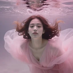 cinestill 5 0 d renaissance depht of field portrait of a dreamy epic beautifull of woman underwater by roversi - christy lee rogers. ancient, pale pink matt