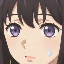 extreme closeup anime of female eyes crying. trending on artstation. detailed