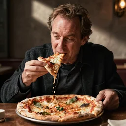 Hans Zimmer eating pizza