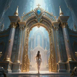 the gate to the eternal kingdom of illusion, fantasy, digital art, hd, detailed.