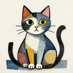 cat, cubist style