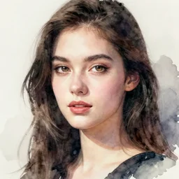 female portrait, watercolor