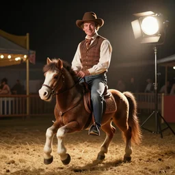 photo still of charles bronson at the county fair!!!!!!!! at age 5 6 years old 5 6 years of age!!!!!!!! riding a small pony, 8 k, 8 5 mm f 1. 8, studio lighting, rim light, right side key light