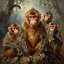 rabid space monkeys, detailed painting, epic lighting, by ilya repin, phil hale and kent williams