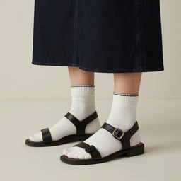 modern mother with sandals and socks