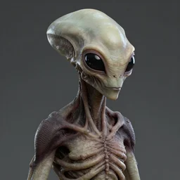 realistic portrait of an alien, art by thomas hoeper, cgsociety, photo realistic, 3 d modeling