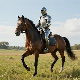 knight riding a horse in a field, full 8 k highly detailed unreal engine 5 render