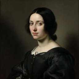 Rembrandt painting of a young white woman with black hair