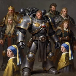 full character portrait max mad cyberpunk warhammer 4 0 k, barbarian tech priest berserker not the girl with the pearl earring character design, painting by gaston bussiere, katsuya terada, nc wyeth, greg rutkowski, craig mullins, vermeer, frank frazetta, mucha, tom of finland, trending on artstation, jeffery catherine jones
