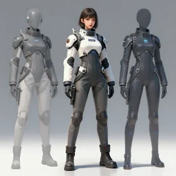 full body long shot of Female in a futuristic pilot outfit made by WLOP, Ilya Kuvshinov, Stanley Artgerm Lau, Rossdraws, trending on ArtStation