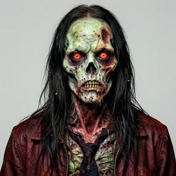 trent reznor with long hair as a decaying zombie, horror, high details, bright colors, striking, intricate details, by vincent di fate, artgerm julie bell beeple, 1 9 8 0 s, inking, vintage 8 0 s print, screen print