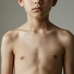 young boy with hairy chest