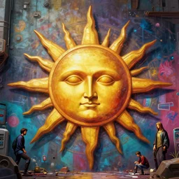 illustration of da vinci's symmetrical sun, composition accidental renaissance golden ratio, cinematic, by sachin teng and sergey kolesov and ruan jia and heng z and wlop. graffiti art, scifi, fantasy, hyper detailed. octane render. concept art. trending on artstation