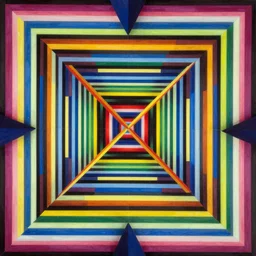 geometric abstract, high contrast, vibrating color combinations, sense of depth, op art, 8K, high glossy print