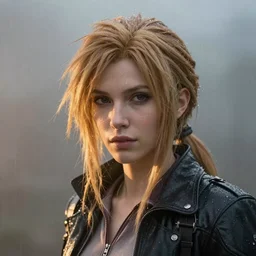 Beautiful aesthetically pleasing Aerith Gainsborough portrait, face centered portrait, Confident, fog, rain, volumetric lighting, beautiful, golden hour, sharp focus, ultra detailed, conceptartworld by Leesha Hannigan, Ross Tran, Thierry Doizon, Kai Carpenter,Ignacio Fernández Ríos
