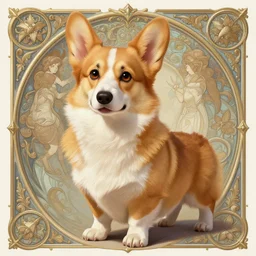 full body photography of a female anthropomorphic corgi fursona ranger, deep focus, d & d, fantasy, intricate, elegant, highly detailed, digital painting, artstation, concept art, matte, sharp focus, illustration, hearthstone, art by artgerm and greg rutkowski and alphonse mucha