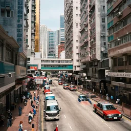 streets of hong kong, photorealistic, highly detailed