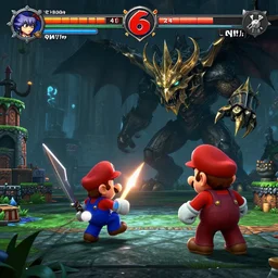 gameplay screenshot of the game dark souls in the style of super mario 6 4, a dark souls final boss battle in anor londo in the style of super mario 6 4, unreal engine, raytracing and volumetric lighting, highly detailed